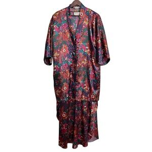 Vintage 80s 90s Floral Caftan & Jacket Set Golden Girls Blanche Resort Glam  L